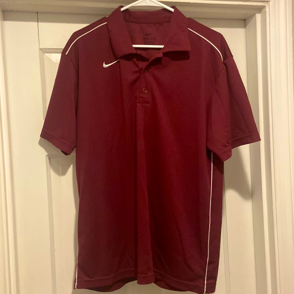Nike Maroon Dri-Fit Polo